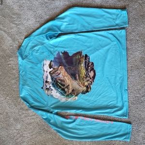 World Wide Sportsman Long Sleeve Bass Fishing Shirt Size Small